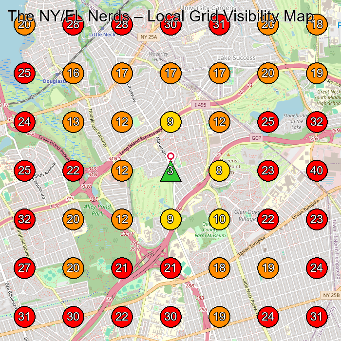 The NY/FL Nerds GeoGrid visibility map for Computer Support And Services in Ozone Park